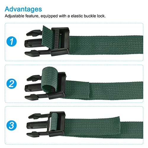 Image of MECCANIXITY Utility Strap with Buckle 1x98 Inch Polyester Quick Release Adjustable Belt for Travel Outdoor Bag Luggage Packing (Light Green, Pack of 2)