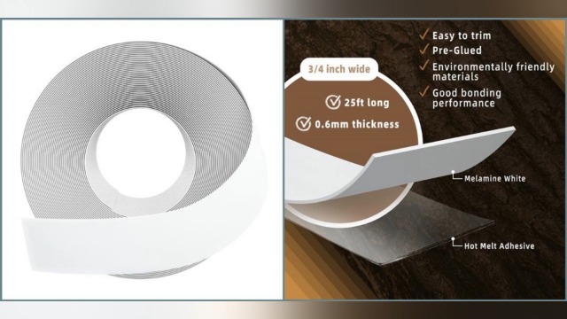 Image of GSCIT Club White Edge Banding, 1 /2 Inch x 500ft Melamine With Hot Melt Adhesive Pre-glued for Cabinet, Flexible White Veneer Edging for Plywood Furniture Table
