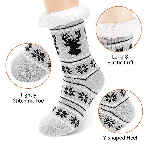 Calmare Aiglam Fleece Socken, Pantoffel Socken, Weihnachtssocken Damen Gemütliche Weiche Vlies Beleg Pantoffel Bett… – Bild 5