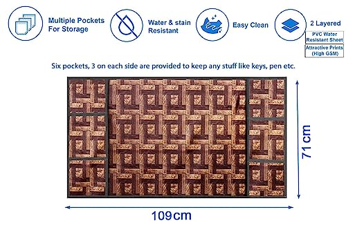 Image of Stylista Refridgerator top Cover Suitable for Samsung RR23C2E35NK /HL, 215 Liter Fridge, Dimension (WXD) 71x109 CM, Seamless Pattern Coffee