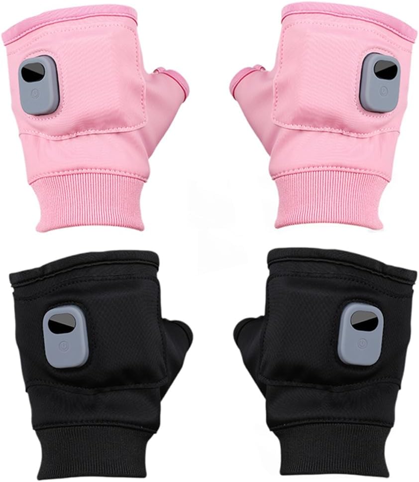 Heated Gloves for Women, Upgraded Smart Thermostatic Electric Heated Fingerless Gloves Rechargeable, Winter Hand Warmer for Work Cycling Skiing Outdoor Snow