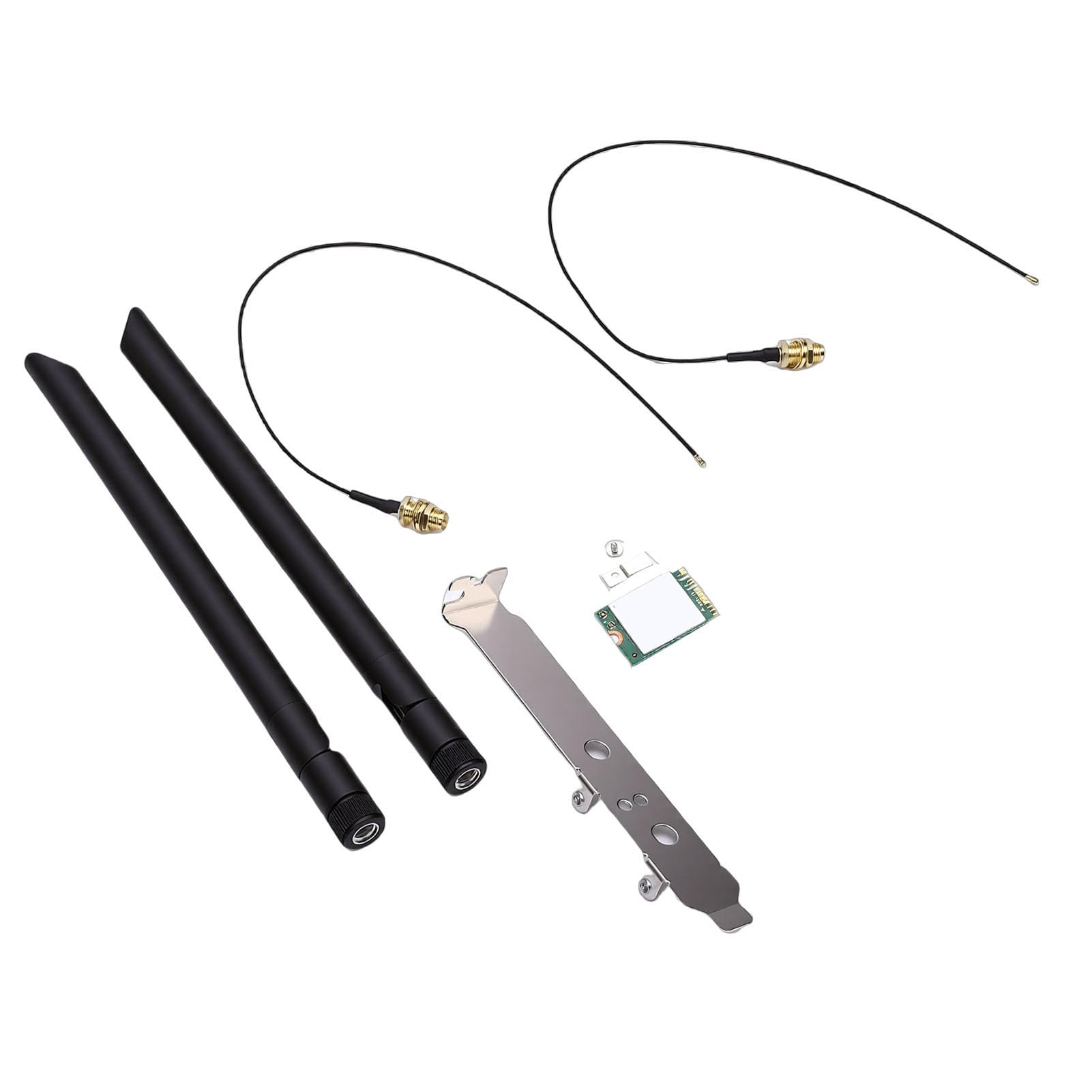 Karta WiFi 6E, Szybki Trójzakresowy M.2 PCIe z Kluczem A i E, Dwie Anteny i Wspornik 8 DB, Kompatybilna z Routerami Mesh WiFi i Routerami 7, Adapter, łączność z