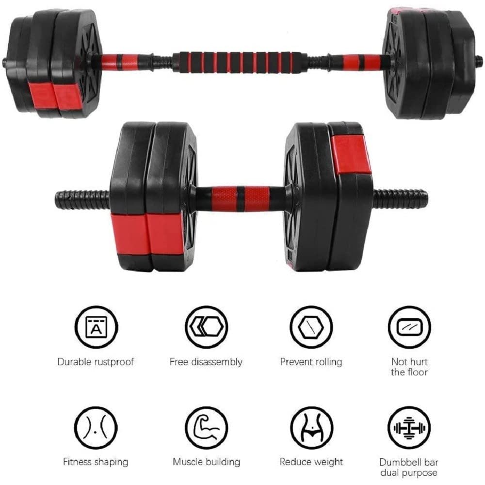 Generic - Set MANUBRI BILANCIERE con Biella Regolabili 25KG Allenamento Corpo Palestra CASA - 33110