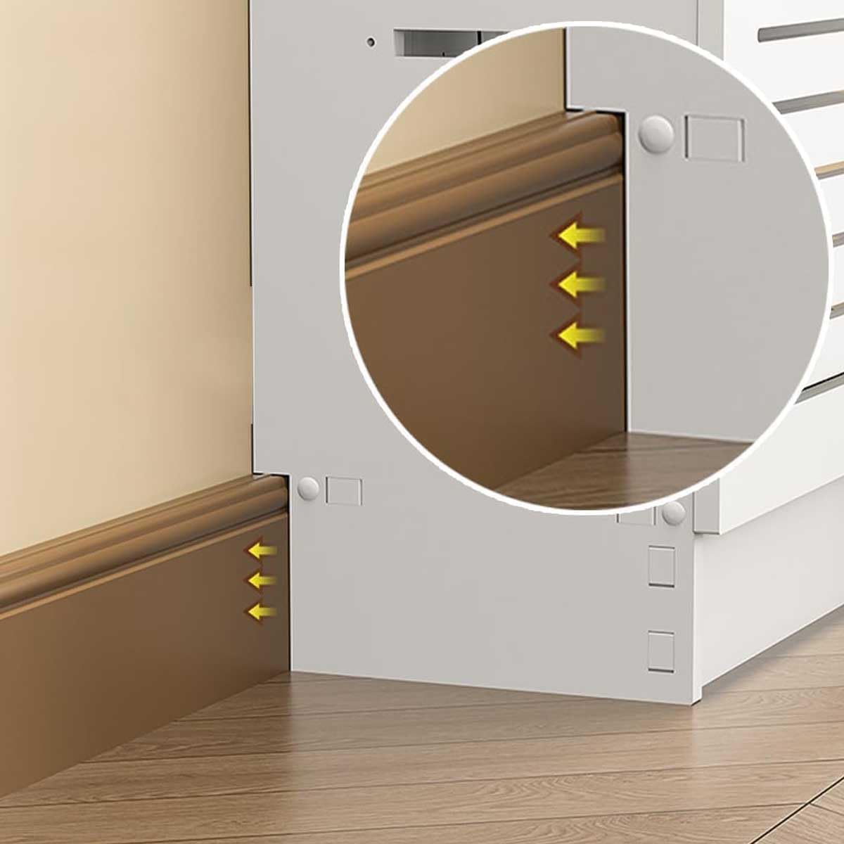 Walnut Floor Standing Router Storage Box & Modem Organizer, WiFi Router Cabinet with Power Strip & Cable Management, 19.7" L × 10" W × 31.5" H