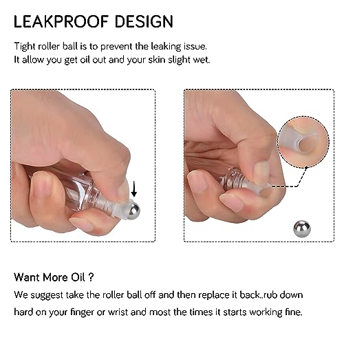 image for PrettyCare Roller Bottles For Oils 10 ml (Amber Glass and Blue Glass, 