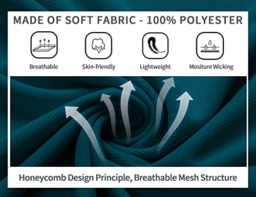 V Valanch Dark Teal Blue Polo Shirts For Men Short Sleeve Moisture Wicking Golf Polo Athletic Collared Shirt #TOP4