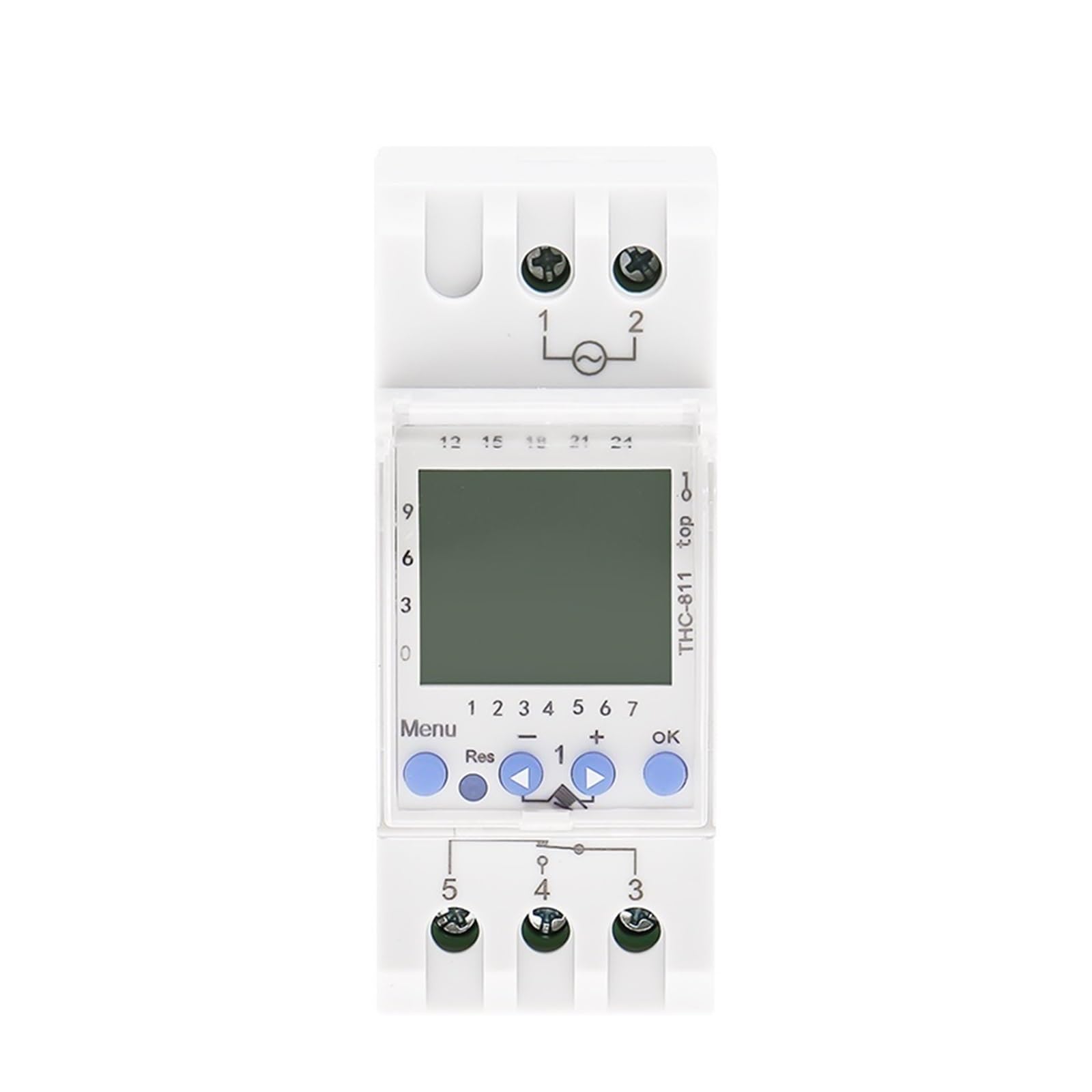 THC-811 Schienenmontierte 24 Stunden Digitale Zeitschaltuhr mit 6 Sprachen Wochentimer Urlaub 16A 220V