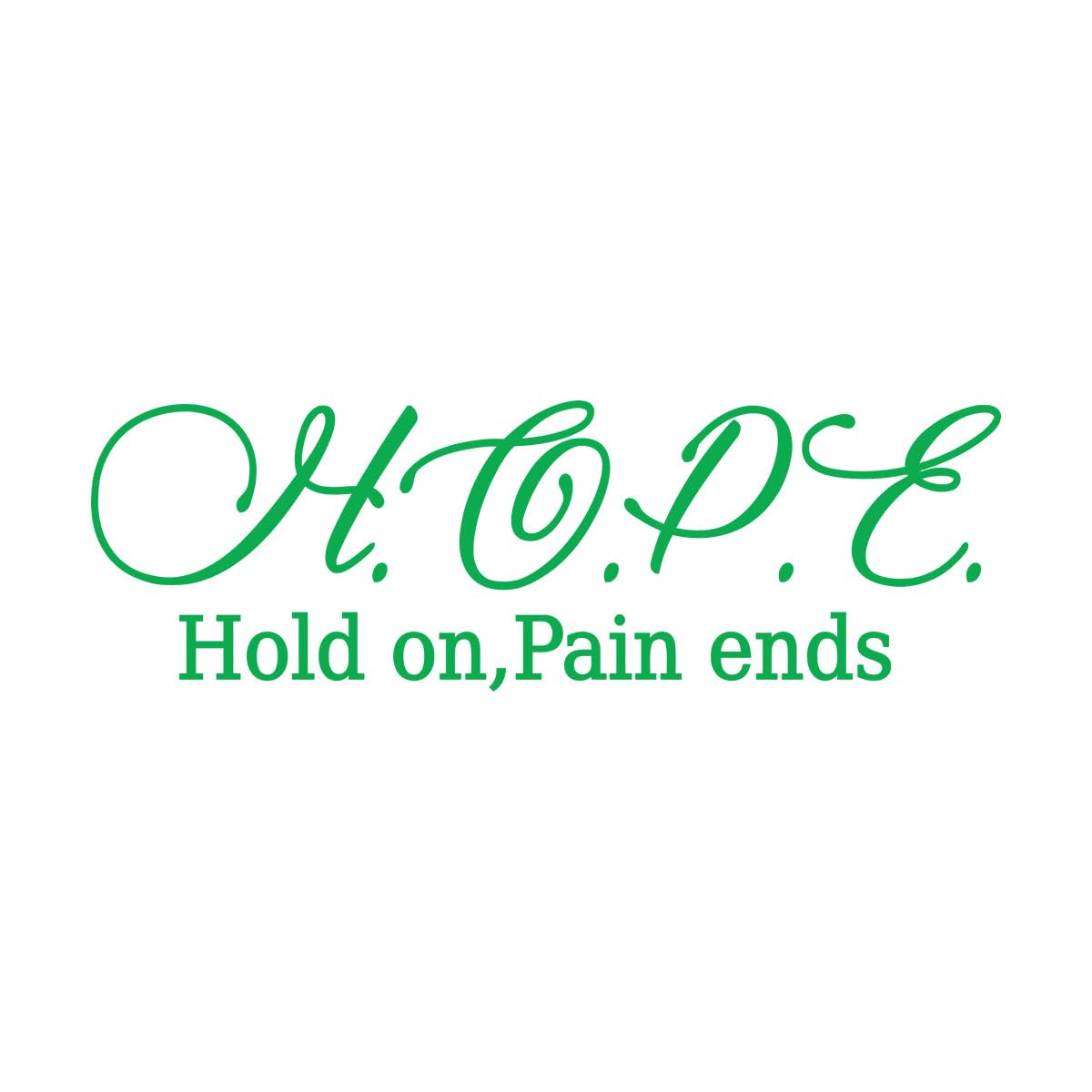 Goozan Green Motivation Quote Words Hope Hold On Pain Ends Inspiring Letters Wall Decals Pvc 50X156.3cm It Won't Fall Off