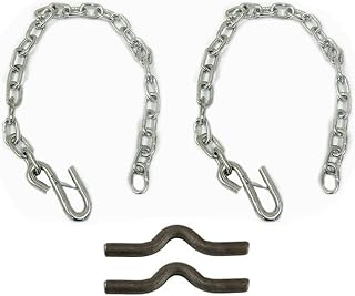 Southwest Wheel 1/4" x 36" Grade 30 S-Hook Trailer Safety Chains with Weld-On Clips - 5,000 lbs Capacity