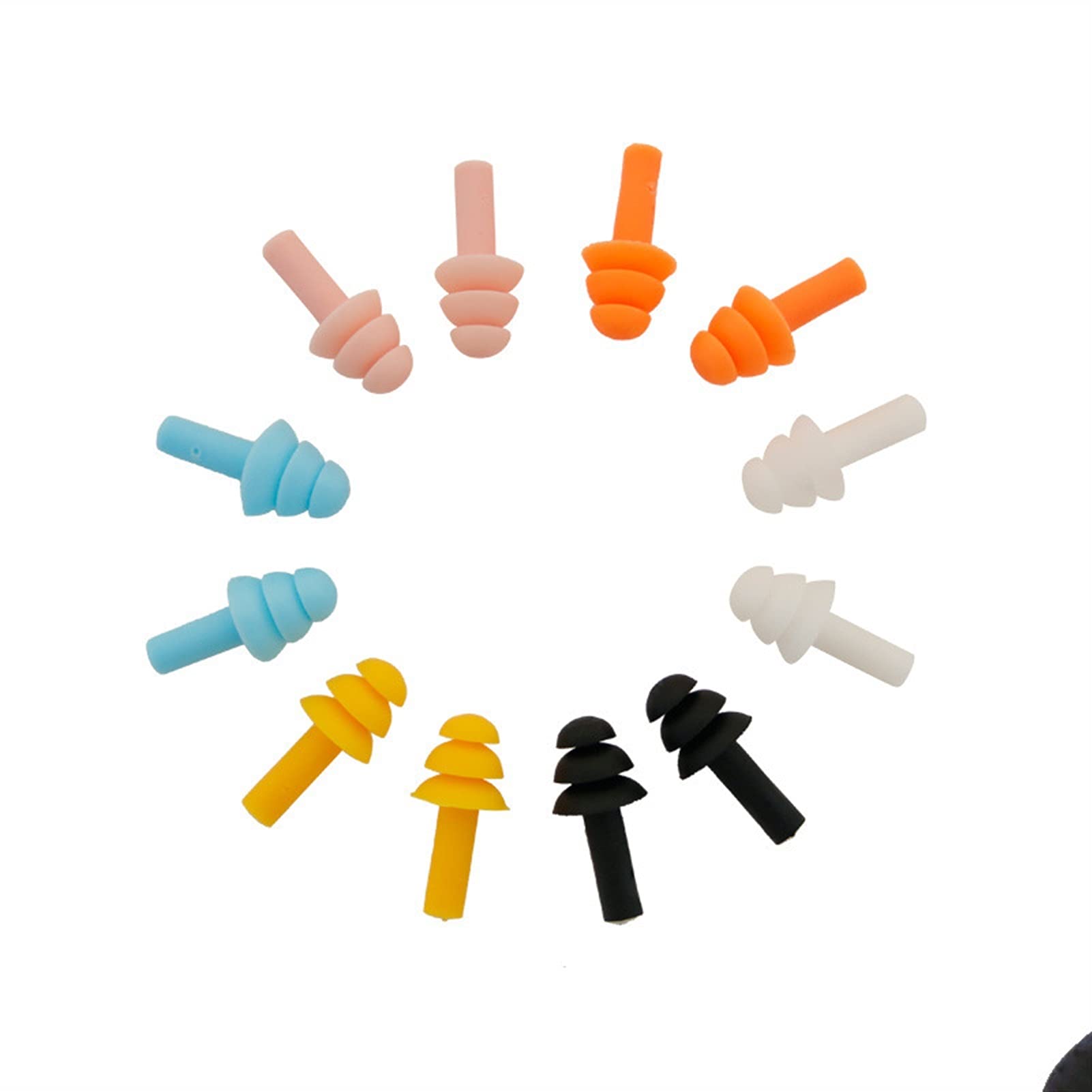 Tapones Oidos Ruido Cinturón de aislamiento de sonido Línea Reducción de ruido Earplugs for el sueño Aprendizaje de sueño Sueño de silicona Anti-ruido Protección de natación Earplugs (6 pares) Tapones