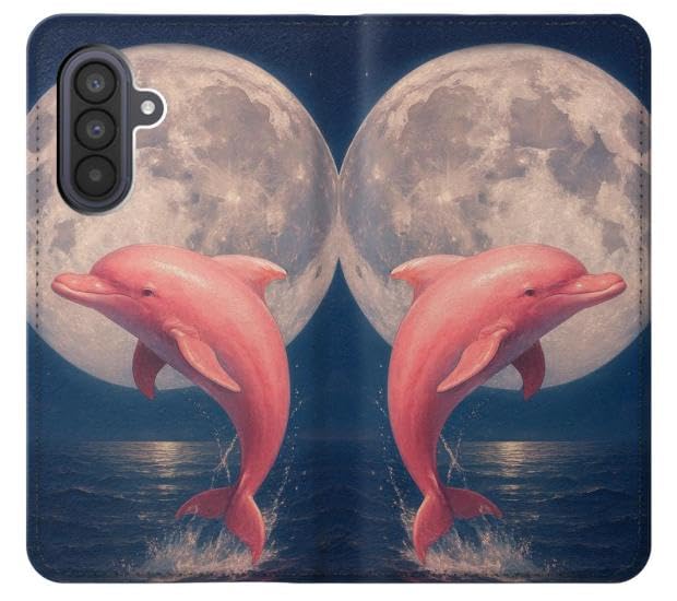 Housse Cuir Samsung Galaxy A57 Dolphin Moon Accessoire Protection - 3