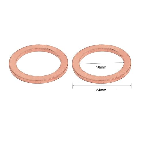 Miniatura 2 de YXQ 20 unids 0.709x0.945x0.059 in cobre aplastamiento arandela anillo plano junta junta montaje M18