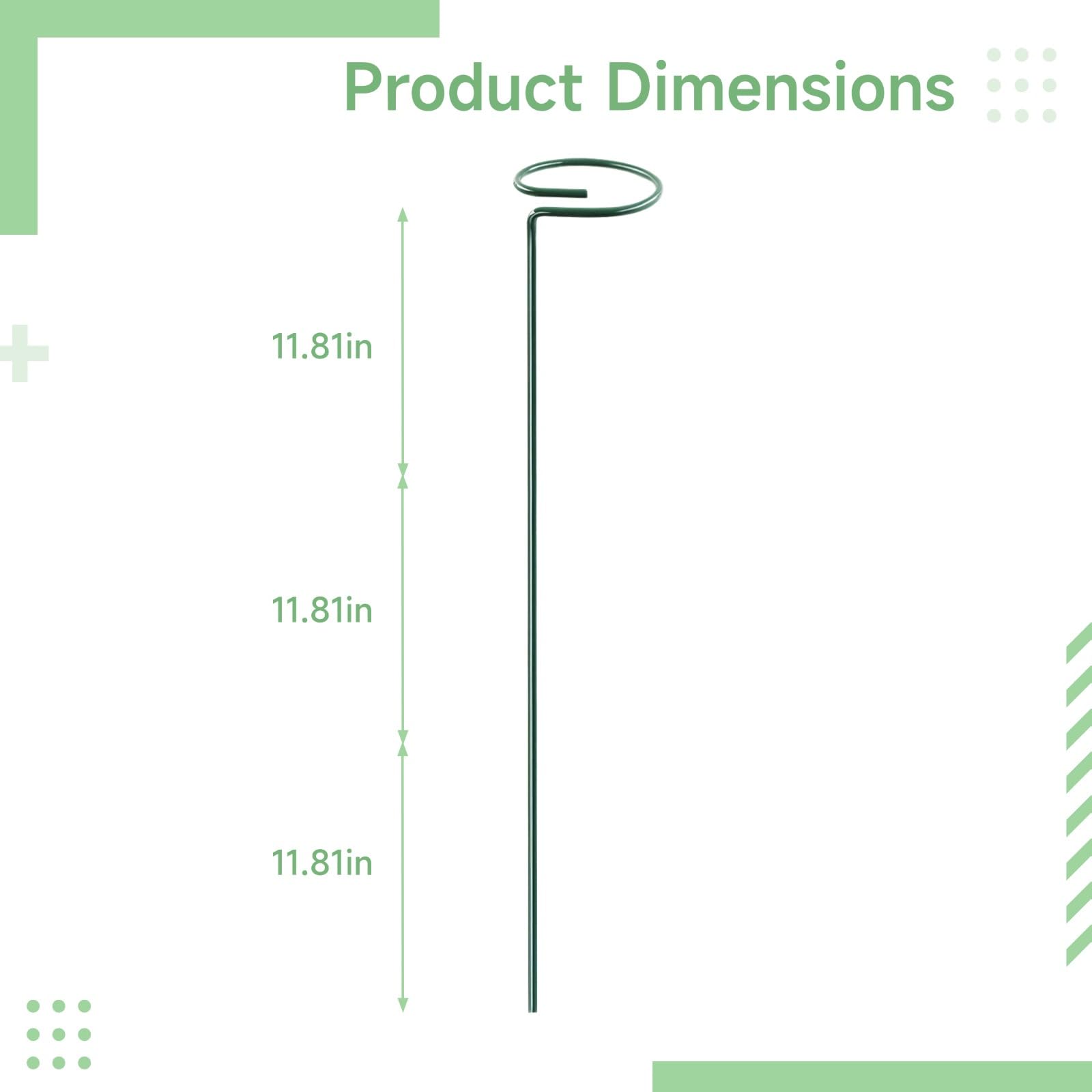 Générique Lot de 8 Tuteurs de Support pour Plantes, poteaux métalliques réglables pour Plantes d'intérieur et d'extérieur, Support Floral Vert Demi-Rond pour orchidées, Roses et Plantes grimpantes