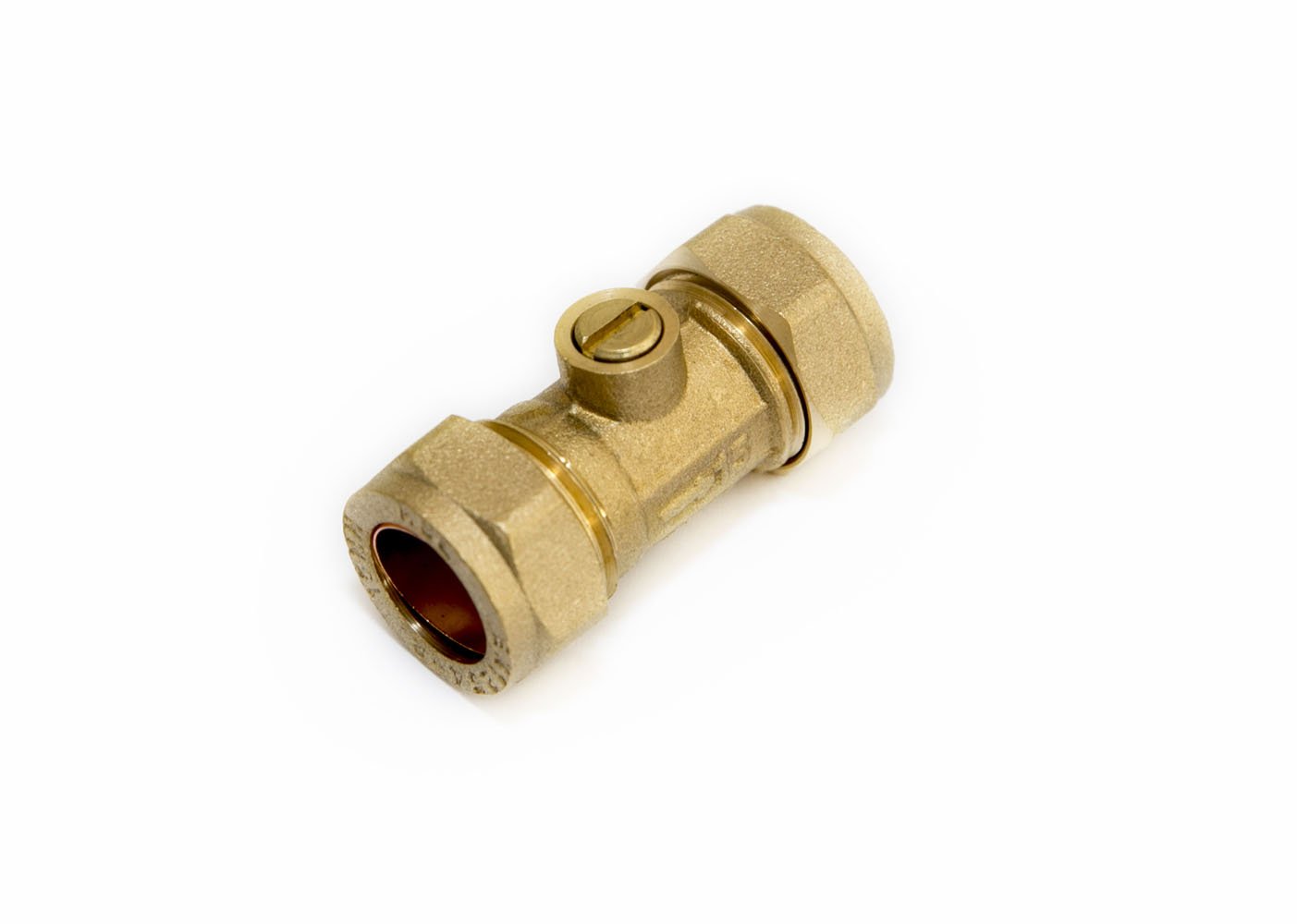 2 X 15mm Solid Brass Isolating Valve with Compression Fittings
