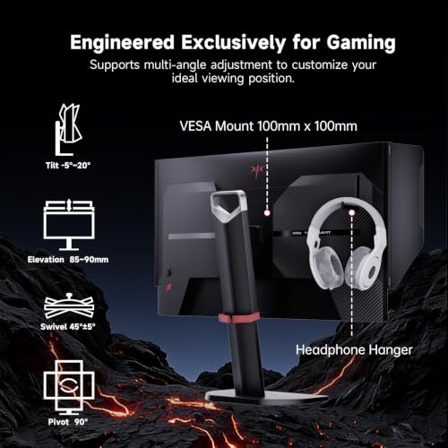Image of KTC 25M2 Pro 400Hz Gaming Monitor, Fast IPS 24.5 inch FHD Monitor with Shielding Hood, 1080P Vertical Monitor, Adaptive Sync, VESA Support, Height Pivot Swivel Tilt Adjustable