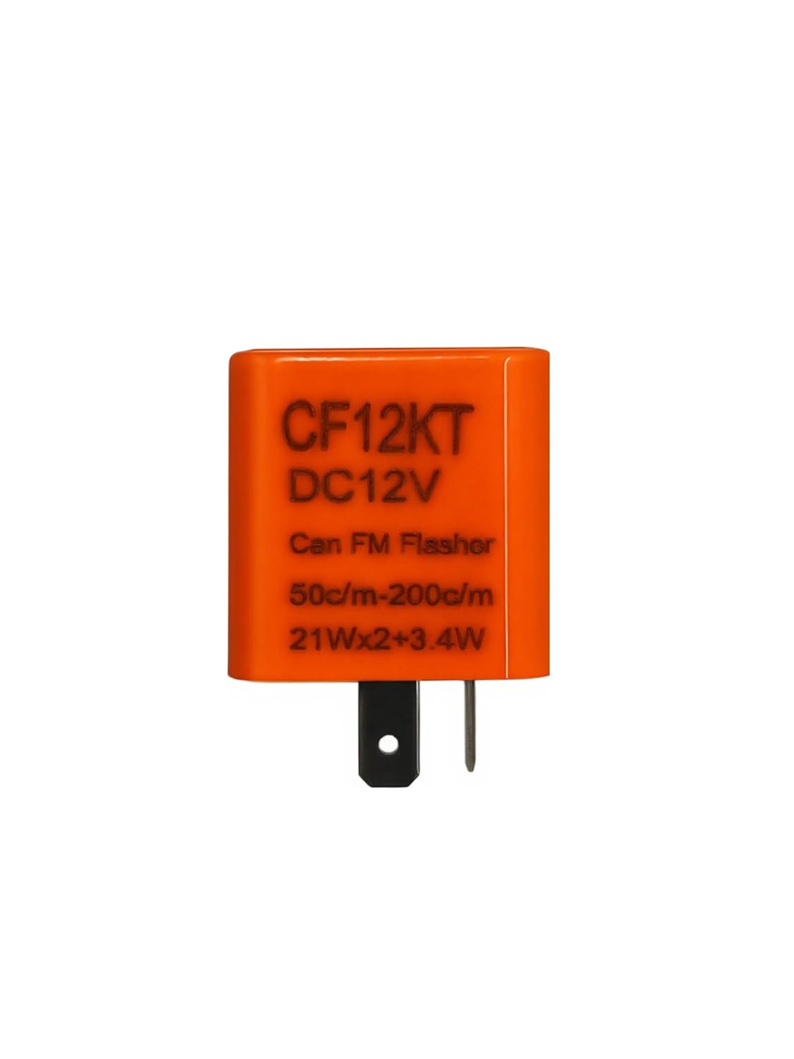 4PCS CF12KT CF12 2 Pin 12V LED Flasher Relay, Yellow Orange Turn Signal Blinker Hazard Relay, Adjustable 50-200 C/M, B/L Terminals, 21W x2 + 3.4W, Fits 12V Car Motorcycle Scooter ATV UTV