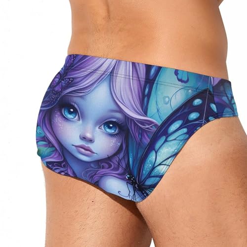 Butterfly Fairy Print Men's Swim Trunks Briefs Swimsuit Swimwear Bathing for Underwear Beach4
