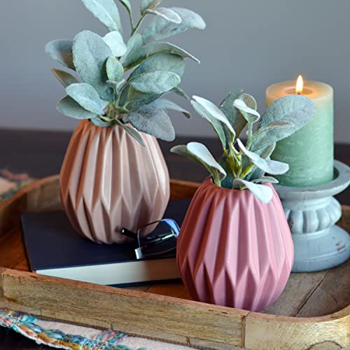 Iconic Scandi Baby Vases, Set of 2, Rosy Pink and