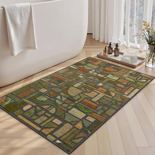 Tapete vintage Boho 2x3 pies DEXDE verde miniatura 6