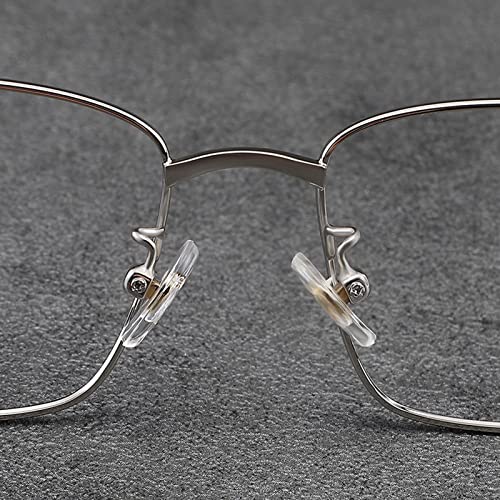 Stylowe biznesowe okulary do czytania, męskie oprawki w stylu retro prostokąta Czytniki komputerowe blokujące niebieskie światło z drewnianym ramieniem (kolor: srebrny, rozmiar: 1,5 x)