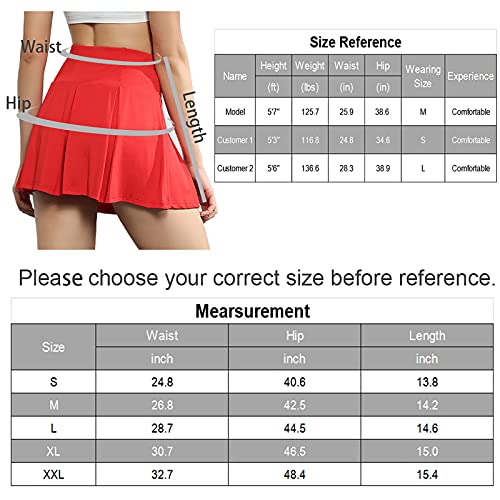 image for HDLUSIA Women's Active Skort Athletic Stretchy Pleated Tennis Skirt fo