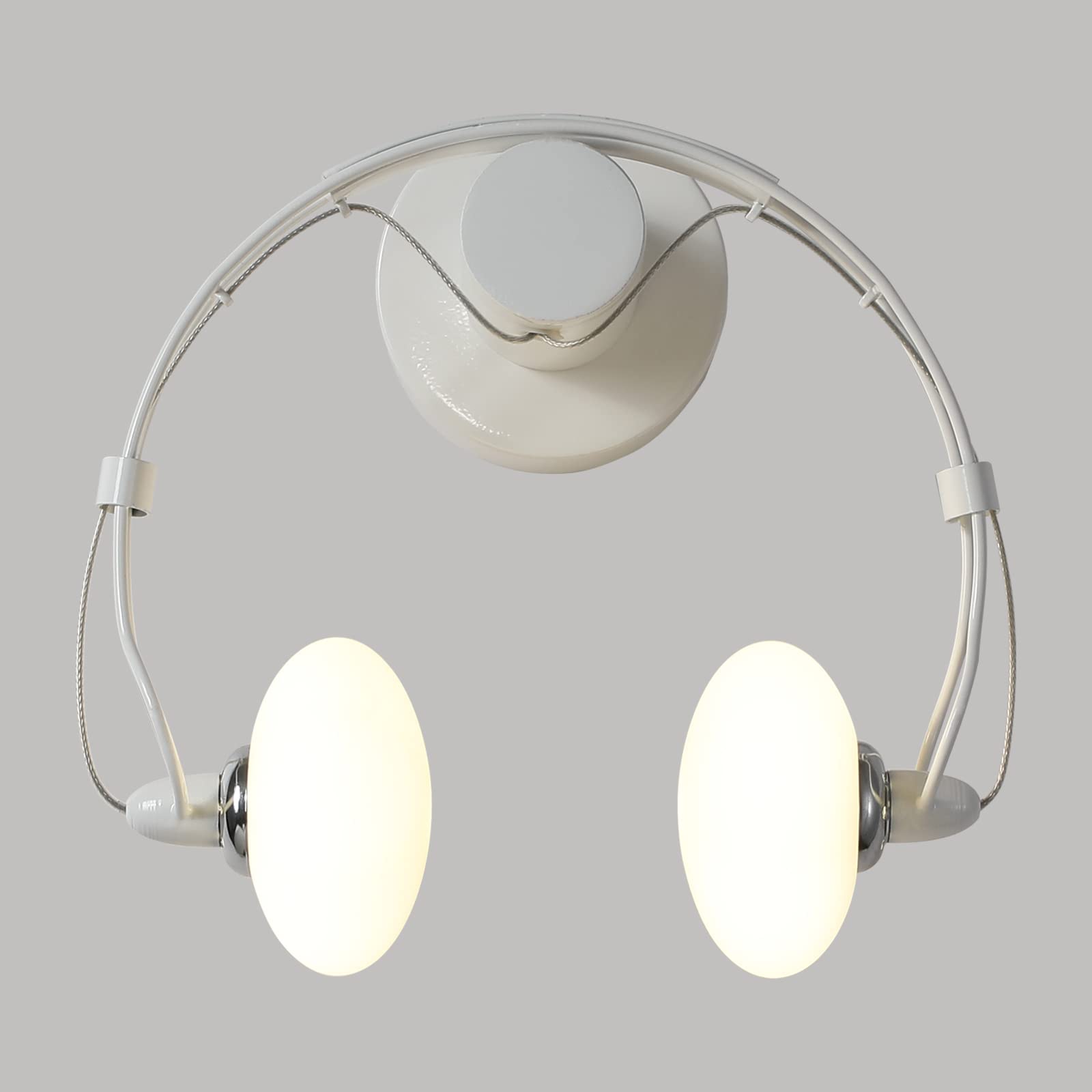 Lampada da Parete LED Moderna e Creativa a Forma di cuffietta in Ferro, Illuminazione per Camera da Letto, Comodino in Vetro, Include 2 lampadine G4 (Bianca) - Perfetta per l'arred