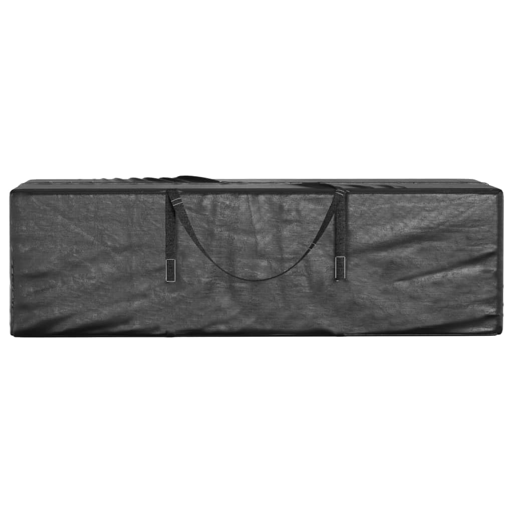 Torba do przechowywania poduszek ogrodowych, 2 sztuki, czarna, 135 x 40 x 55 cm, wykonana z polietylenu, odporna na warunki atmosferyczne, odporna na rozerwanie, z zamkiem błyskawicznym i