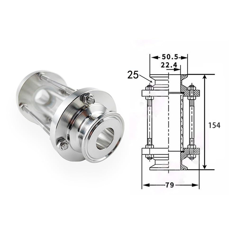 1 szt. rurka FIT OD 25 mm SS304 złączka ze stali nierdzewnej