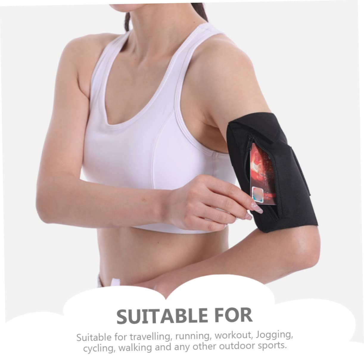 OSALADI 5pezzi Multifunzionale Per Smartphone Braccio e Polpaccio Per Escursionismo e Allenamento e Resistente Neoprene