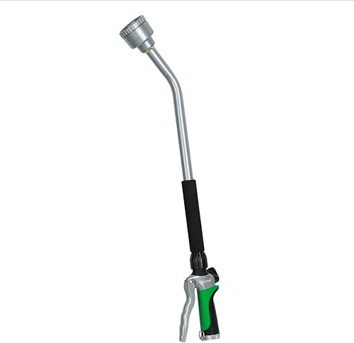 Miniatura 30 de RESTMO Varita de riego de metal, varita de manguera de jardín resistente con cabezal giratorio de 180°, boquilla de manguera de 16 pulgadas con 7