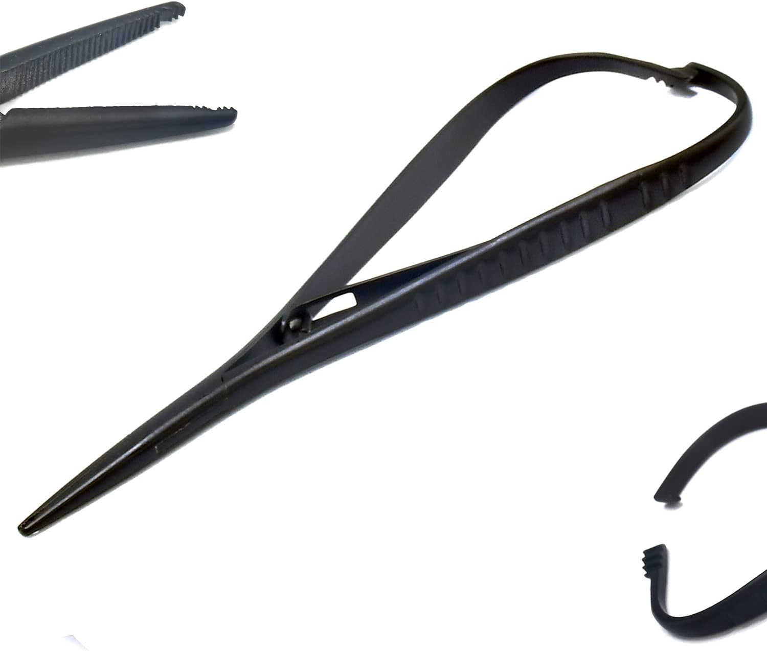 Dental Mathieu Hole Notch Tip Needle Holder Forceps 14cm Grooved Ligature Elastic Placement Orthodontic Pliers Inserting Elastics Gripping Wires (Black) by G.S Online Store