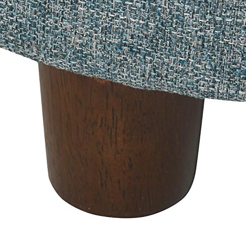 Homepop Home Decor | Upholstered Round Storage Ottoman | Ottoman with Storage for Living Room & Bedroom, Teal Tweed Large by HomePop - Image 7