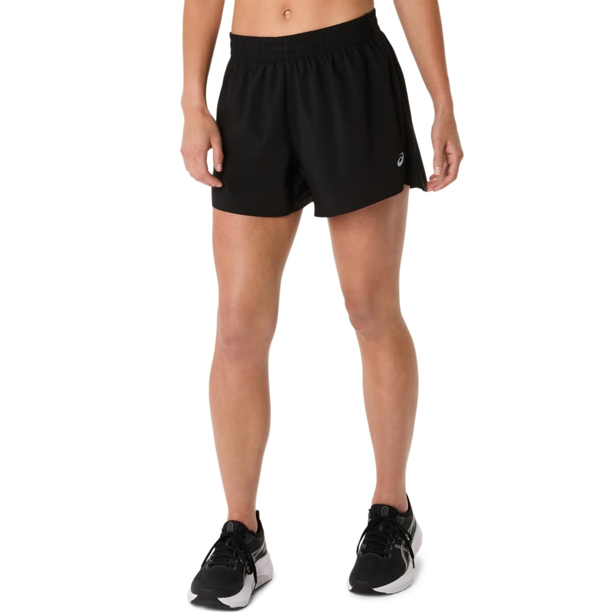 ASICS Women's Silver 4IN Short Running Apparel, L, Performance Black