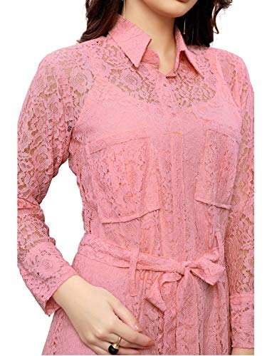 Image of Selvia Women's Net Fit and Flare Knee-Length Casual Dress