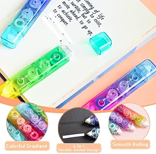 Anvin Quick Dry White Out Correction Tape and 2 Sided Sticky Tape Runner Easy to Use Applicator for Instant Corrections Back to School Office and Scrapbook Planner Supplies