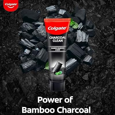 Colgate Charcoal Clean Black Gel Toothpaste, Pack of 480g/16.9oz (120g/4.2oz X 4) Deep Clean Toothpaste with Bamboo Charcoal Fresh Mouth Experience