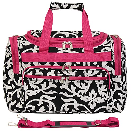 Image of World Traveler 81T16-501-F-1 Duffle Bag, One Size, Pink Trim Damask