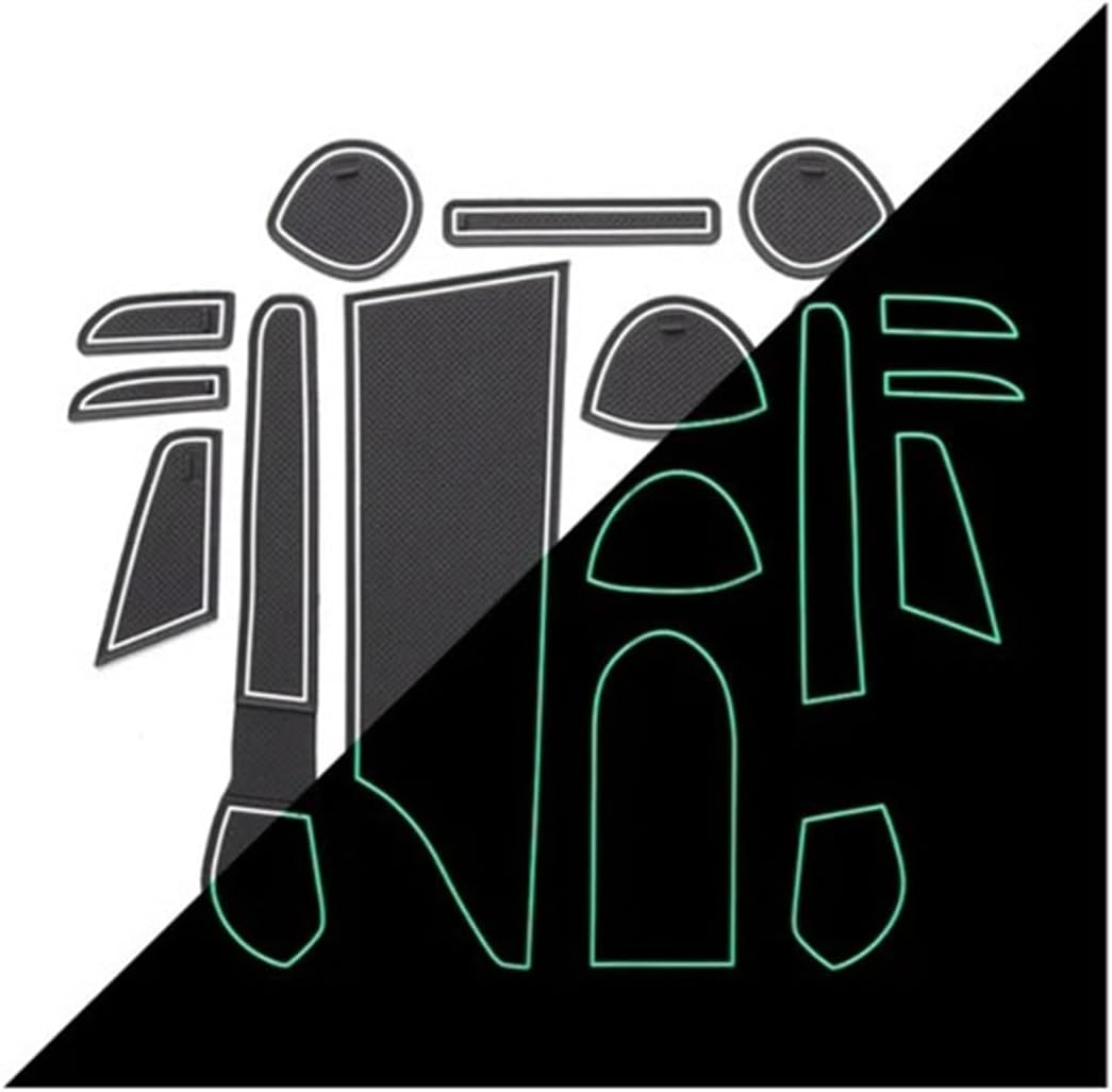 Anti-Slip Rubber Mat Door Groove Cup Gate Slot Pad Compatible with Nissan Note E12 NE12 2013 2014 2015 2016 Car Interior Sticker Accessories(White)