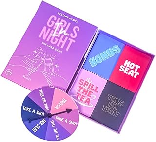Girls Night In - The Drinking Card Game | Party Game | Adult Games For Parties, Hen Do's, Bachelorette Party, Students, Games nights. 4in1 Games | Gifts For Her | Birthday Present | Board Game |