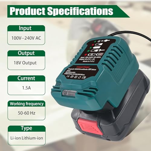 220V für Bosch Haus und Garten 18 V Akkuladegerät, AL1830 CV Ladegerät Ersatz für Bosch PBA 18V Haus und Garten Batterie (Keine Batterie)
