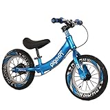 HWF Bicicleta Sin Pedales Equilibrio 12" Bicicleta de Equilibrio con Freno de Mano - Bicicleta sin Pedal para niñas, niños, niños pequeños de 2, 3, 4, 5, 6 años, Aluminio Ligero (Color : Blue)