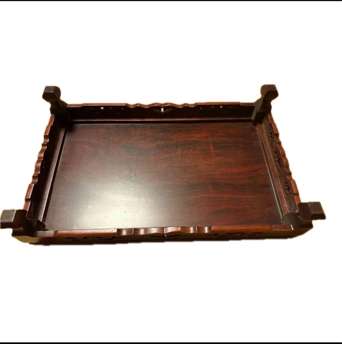 高級 木製 飾り台 花台 香炉台 古美術風 彫刻入り