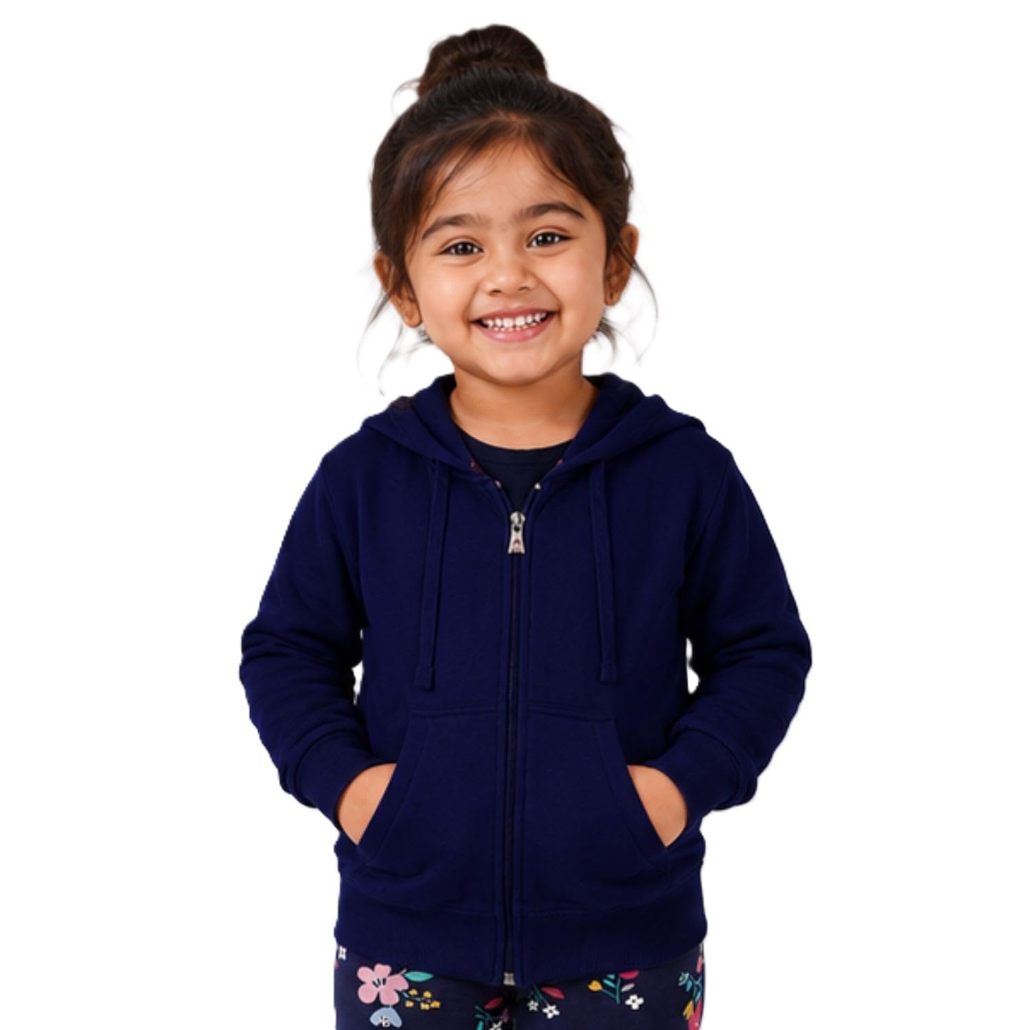 Girls Full Zip Hoodie | Cotton Fleece Hooded Sweatshirt for Girls | Winter Jacket with Kangaroo Pockets | Casual Warm Hoodie for Kids | Regular Fit-image-38