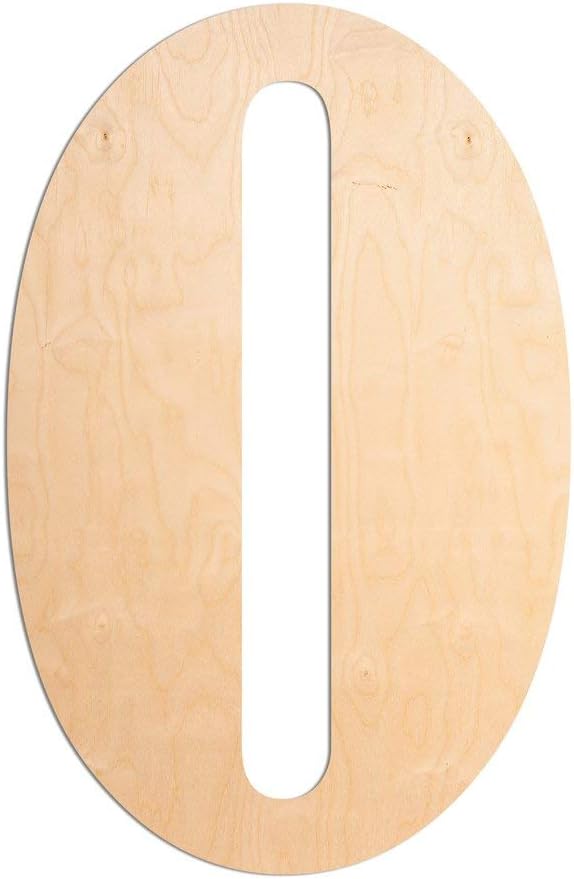 18 in. Number 0, Unfinished Vintage Wood Number. for Your DIY Decor Such as Door Hanger, Wall Decor, Number for Birthday, Anniversary (0)