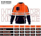 Męska odzież robocza Hi Vis bluza z kapturem bezpieczeństwa bluza odblaskowa taśma wysoka widoczność bluza z kapturem wysoka widoczność bluza top wiele kieszeni na zamek błyskawiczny S-2XL, Orange