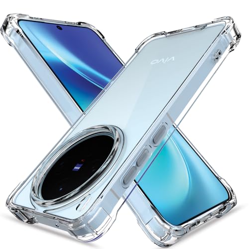 Image of Amazon Basics Back Cover for Vivo X300 5G PC + TPU Clear Transparent Raised Edges Shockproof Protective Phone Bumper Case (Transparent)