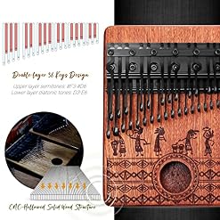 MOOZICA 36 Tasten Chromatisches Kalimba, Double-Layer-Piano-Layout 36 Zinken Kalimba Daumenklavier, Professionelles… - Les Beatles, Paul McCartney, John Lennon, RIngo Starr, George Harrison MOOZICA 36 Tasten Chromatisches Kalimba, Double-Layer-Piano-Layout 36 Zinken Kalimba Daumenklavier, Professionelles… – Image 4
