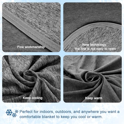 Image of CHOSHOME Cooling Blanket for Hot Sleepers Lightweight Summer Cold Thin Blankets for Sleeping, Hot Flashes Night Sweats, Soft Blanket for Bed, Twin XL Size, Black