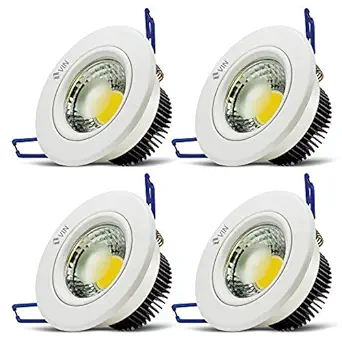 VIN Dynalite 5 Watts Anti-Glare Spotlight, Cool White, Round, Pack of 4(Plastic)