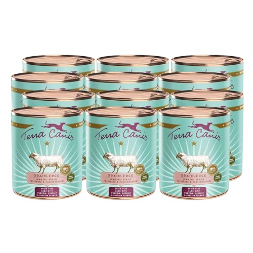 Terra Canis Lamm, Kürbis, Pastinake & Passionsblume - Getreidefreies Nassfutter, 12x800g I Premium Hundefutter in 100% Lebensmittelqualität Aller Rohstoffe I Reichhaltig, gesund & glutenfrei